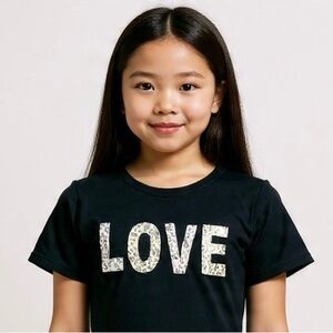 Paramour Black Kids T-Shirt with LOVE Print